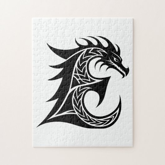 Dragon Styled Letter E, Dragon Alphabet, Monogram ジグソーパズル (縦)