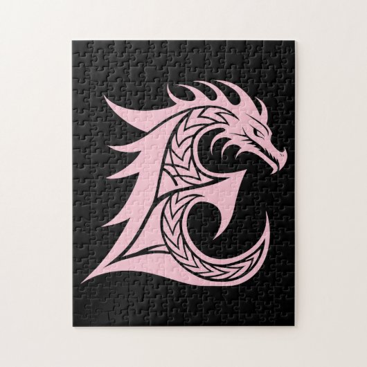 Dragon Styled Letter E, Dragon Alphabet, Monogram ジグソーパズル (縦)