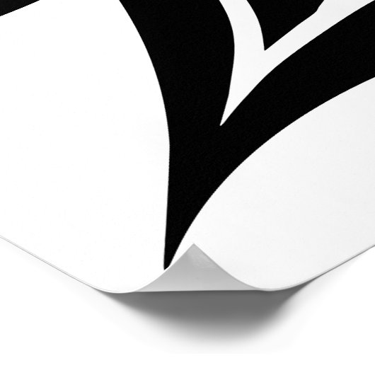 Dragon Styled Letter E, Dragon Alphabet, Monogram ポスター (角)