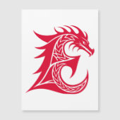 Dragon Styled Letter E, Dragon Alphabet, Monogram マグネット招待状 (正面)