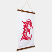 Dragon Styled Letter E, Dragon Alphabet, Monogram 吊り下げ型タペストリー (傾斜あり)