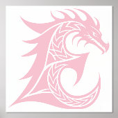 Dragon Styled Letter E, Dragon Alphabet, Monogram 箔ポスター (正面)
