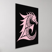 Dragon Styled Letter E, Dragon Alphabet, Monogram 箔ポスター (レイダウン)