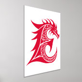 Dragon Styled Letter E, Dragon Alphabet, Monogram 箔ポスター (レイダウン)