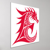 Dragon Styled Letter E, Dragon Alphabet, Monogram 箔ポスター (レイダウン)