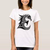 Dragon Styled Letter E, Dragon Alphabet, Monogram Tシャツ (正面)