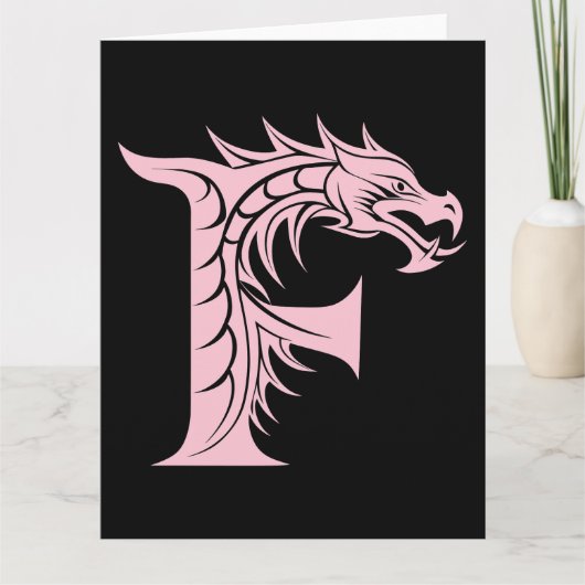 Dragon Styled Letter F, Dragon Alphabet, Monogram カード (正面)