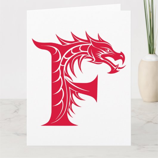 Dragon Styled Letter F, Dragon Alphabet, Monogram カード (正面)