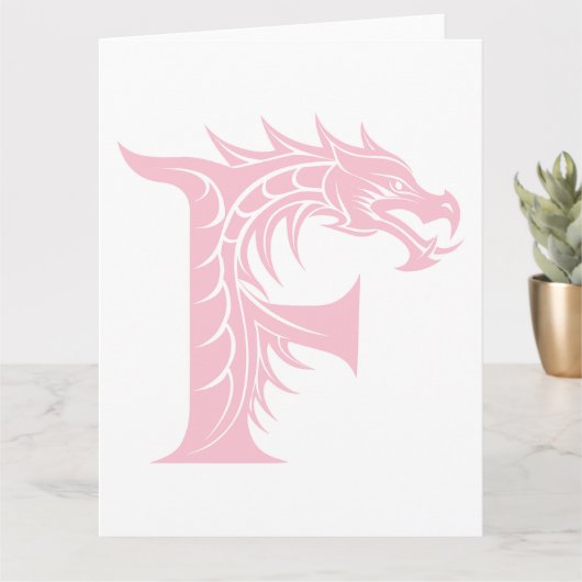 Dragon Styled Letter F, Dragon Alphabet, Monogram カード (小さな植物)