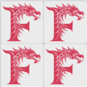 Dragon Styled Letter F, Dragon Alphabet, Monogram シール (正面)