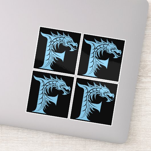 Dragon Styled Letter F, Dragon Alphabet, Monogram シール (詳細)