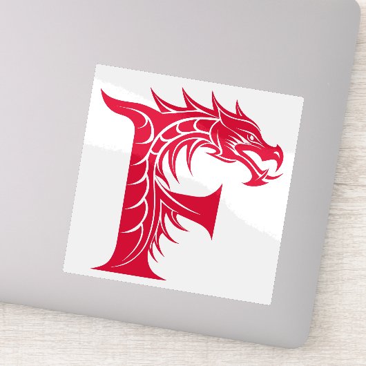 Dragon Styled Letter F, Dragon Alphabet, Monogram シール (詳細)