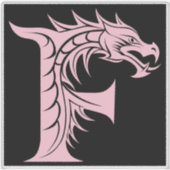 Dragon Styled Letter F, Dragon Alphabet, Monogram シール (正面)