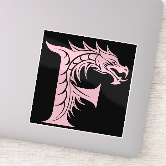 Dragon Styled Letter F, Dragon Alphabet, Monogram シール (詳細)