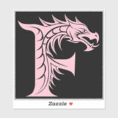 Dragon Styled Letter F, Dragon Alphabet, Monogram シール (シート)