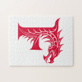 Dragon Styled Letter F, Dragon Alphabet, Monogram ジグソーパズル (横)