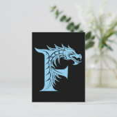 Dragon Styled Letter F, Dragon Alphabet, Monogram ポストカード (スタンド正面)