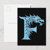 Dragon Styled Letter F, Dragon Alphabet, Monogram ポストカード (正面/裏面)