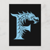 Dragon Styled Letter F, Dragon Alphabet, Monogram ポストカード (正面)