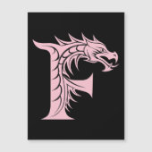Dragon Styled Letter F, Dragon Alphabet, Monogram マグネット招待状 (正面)