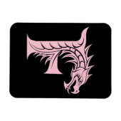 Dragon Styled Letter F, Dragon Alphabet, Monogram マグネット (横)