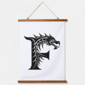 Dragon Styled Letter F, Dragon Alphabet, Monogram 吊り下げ型タペストリー (正面)