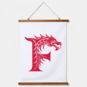 Dragon Styled Letter F, Dragon Alphabet, Monogram 吊り下げ型タペストリー (正面)