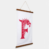 Dragon Styled Letter F, Dragon Alphabet, Monogram 吊り下げ型タペストリー (傾斜あり)