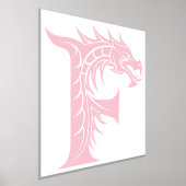Dragon Styled Letter F, Dragon Alphabet, Monogram 箔ポスター (レイダウン)