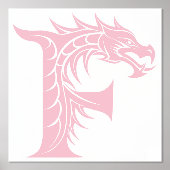 Dragon Styled Letter F, Dragon Alphabet, Monogram 箔ポスター (正面)
