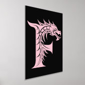 Dragon Styled Letter F, Dragon Alphabet, Monogram 箔ポスター (レイダウン)