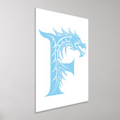 Dragon Styled Letter F, Dragon Alphabet, Monogram 箔ポスター (レイダウン)