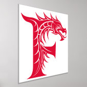 Dragon Styled Letter F, Dragon Alphabet, Monogram 箔ポスター (レイダウン)