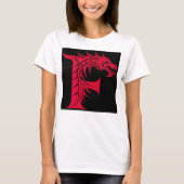 Dragon Styled Letter F, Dragon Alphabet, Monogram Tシャツ (正面)