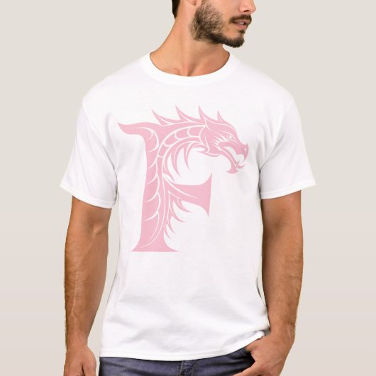 Dragon Styled Letter F, Dragon Alphabet, Monogram Tシャツ (正面)