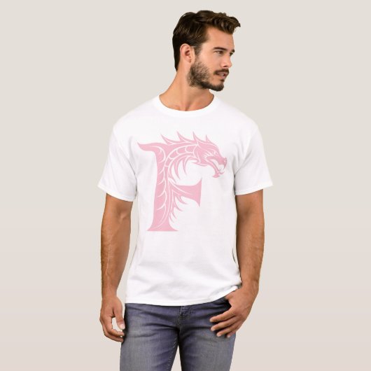 Dragon Styled Letter F, Dragon Alphabet, Monogram Tシャツ (正面フル)