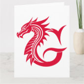 Dragon Styled Letter G, Dragon Alphabet, Monogram カード (正面)