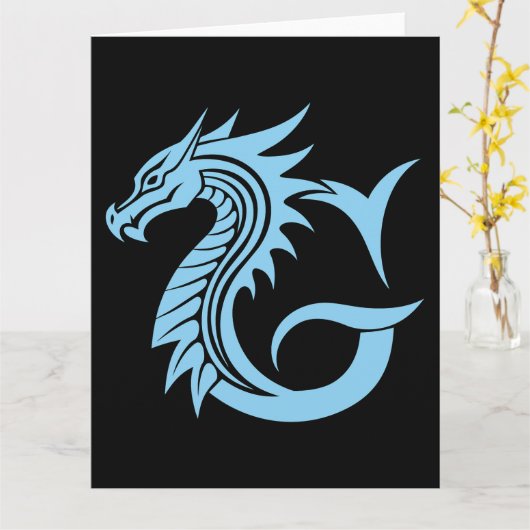 Dragon Styled Letter G, Dragon Alphabet, Monogram カード (黄色い花)