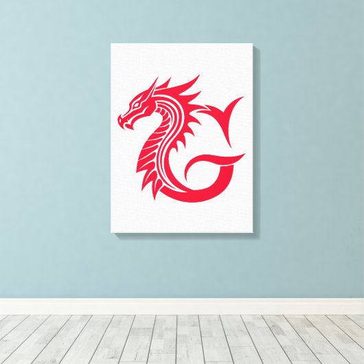 Dragon Styled Letter G, Dragon Alphabet, Monogram キャンバスプリント (インサイチュ (ウッドフロア))