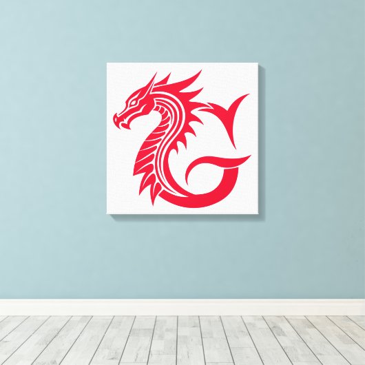 Dragon Styled Letter G, Dragon Alphabet, Monogram キャンバスプリント (インサイチュ (ウッドフロア))
