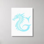 Dragon Styled Letter G, Dragon Alphabet, Monogram キャンバスプリント (正面)
