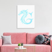 Dragon Styled Letter G, Dragon Alphabet, Monogram キャンバスプリント (インサイチュ (リビング))