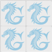 Dragon Styled Letter G, Dragon Alphabet, Monogram シール (正面)