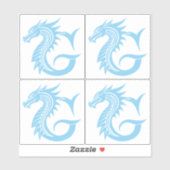 Dragon Styled Letter G, Dragon Alphabet, Monogram シール (シート)
