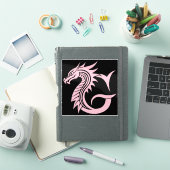 Dragon Styled Letter G, Dragon Alphabet, Monogram シール (iPadカバー)