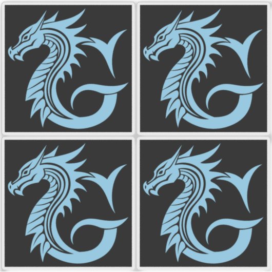 Dragon Styled Letter G, Dragon Alphabet, Monogram シール (正面)