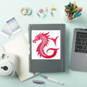 Dragon Styled Letter G, Dragon Alphabet, Monogram シール (iPadカバー)