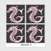 Dragon Styled Letter G, Dragon Alphabet, Monogram シール (シート)