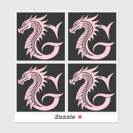 Dragon Styled Letter G, Dragon Alphabet, Monogram シール (シート)