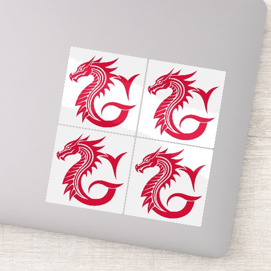 Dragon Styled Letter G, Dragon Alphabet, Monogram シール (詳細)